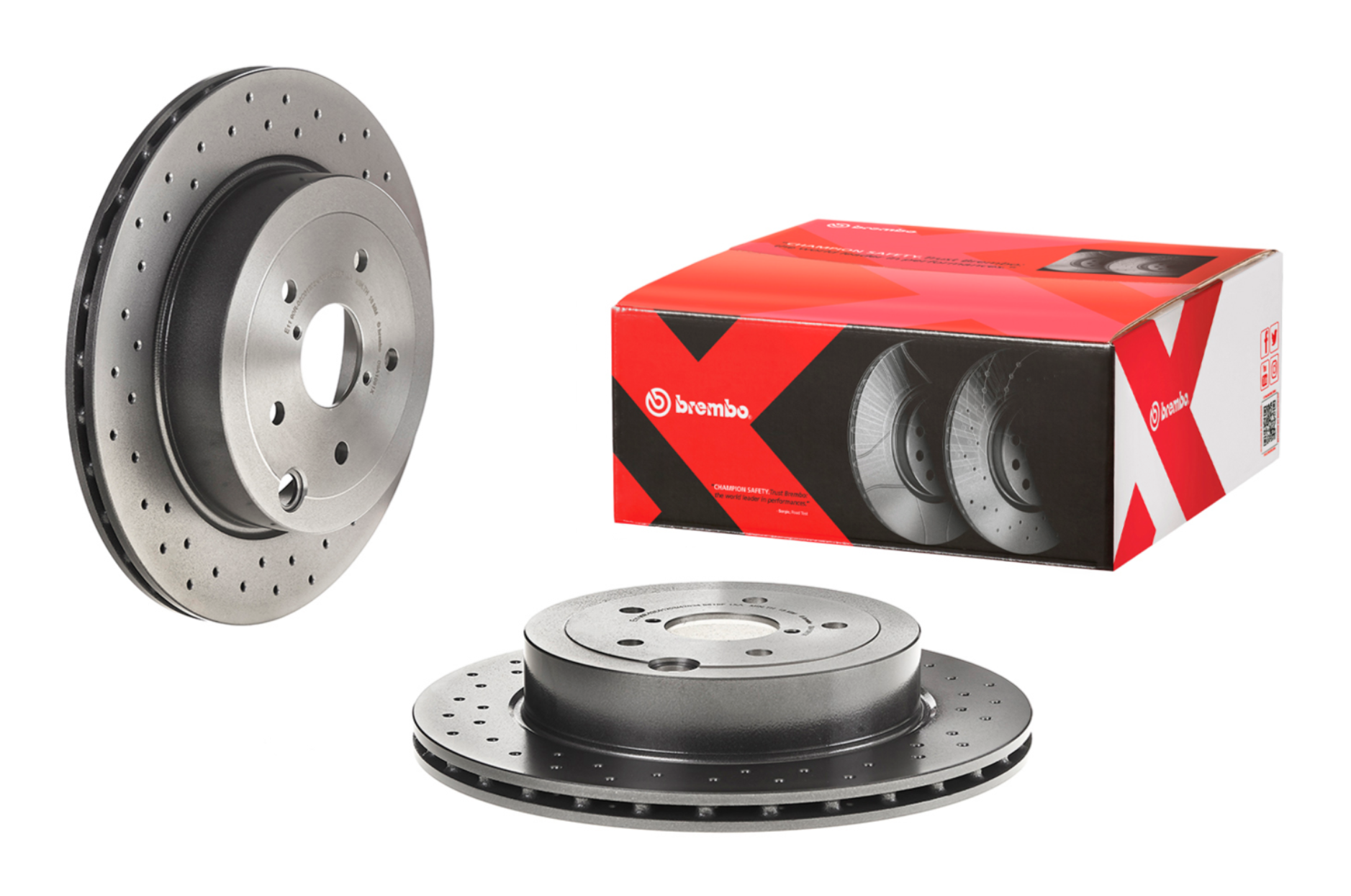 Brembo Premium Xtra Cross Drilled UV Coated Single Rotor - REAR - 08-17 STI