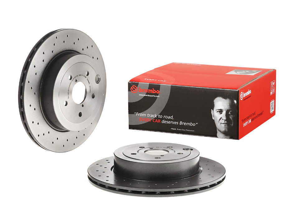 Brembo Rear Premium UV Coated OE Equivalent Single Rotor - 18-21 STI, 2024+ WRX TR/RS w/ Brembos