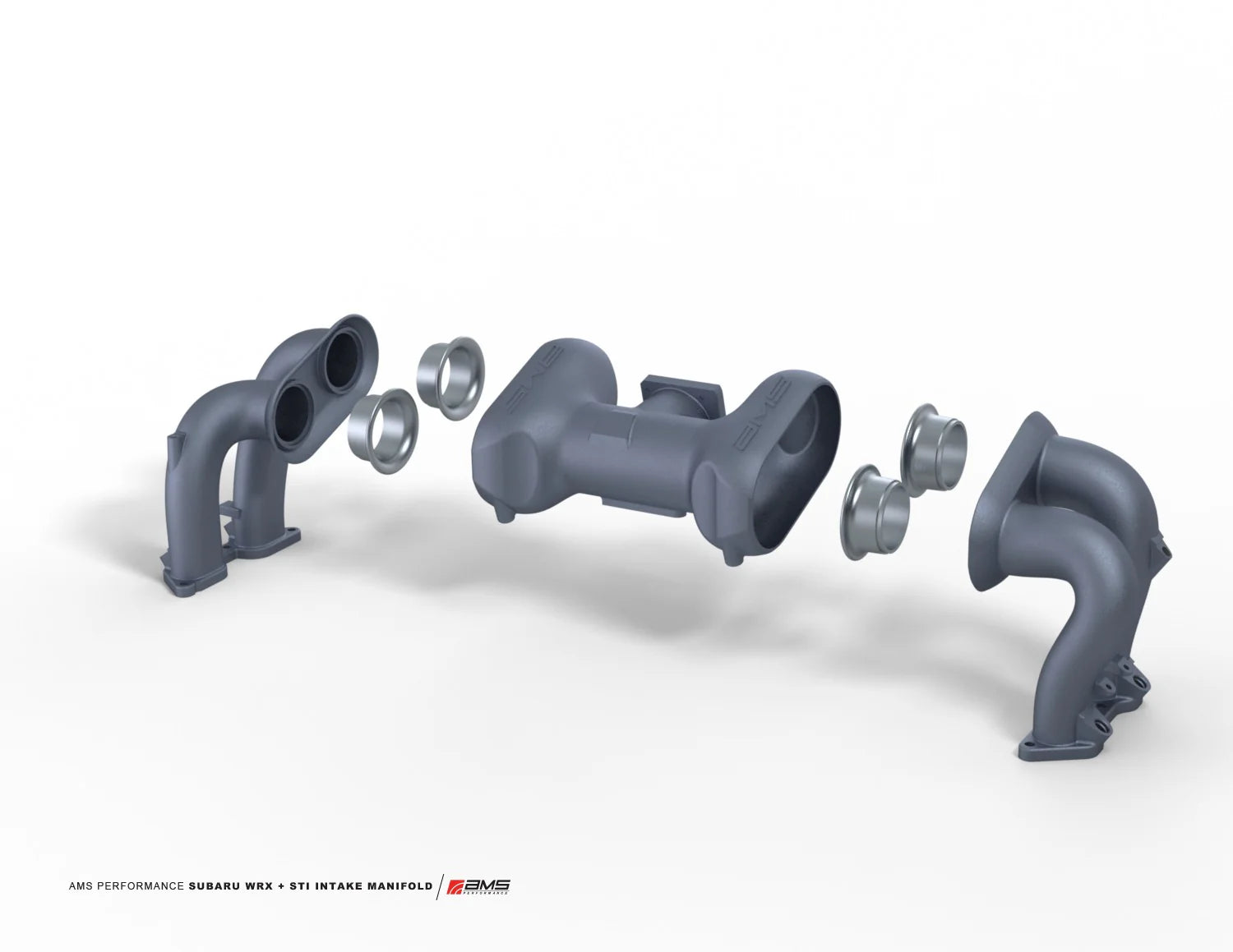 AMS EJ25 Intake Manifold - Reverse Rotation - RED - 2002-2014 WRX, 2004-2021, 04-08 FXT