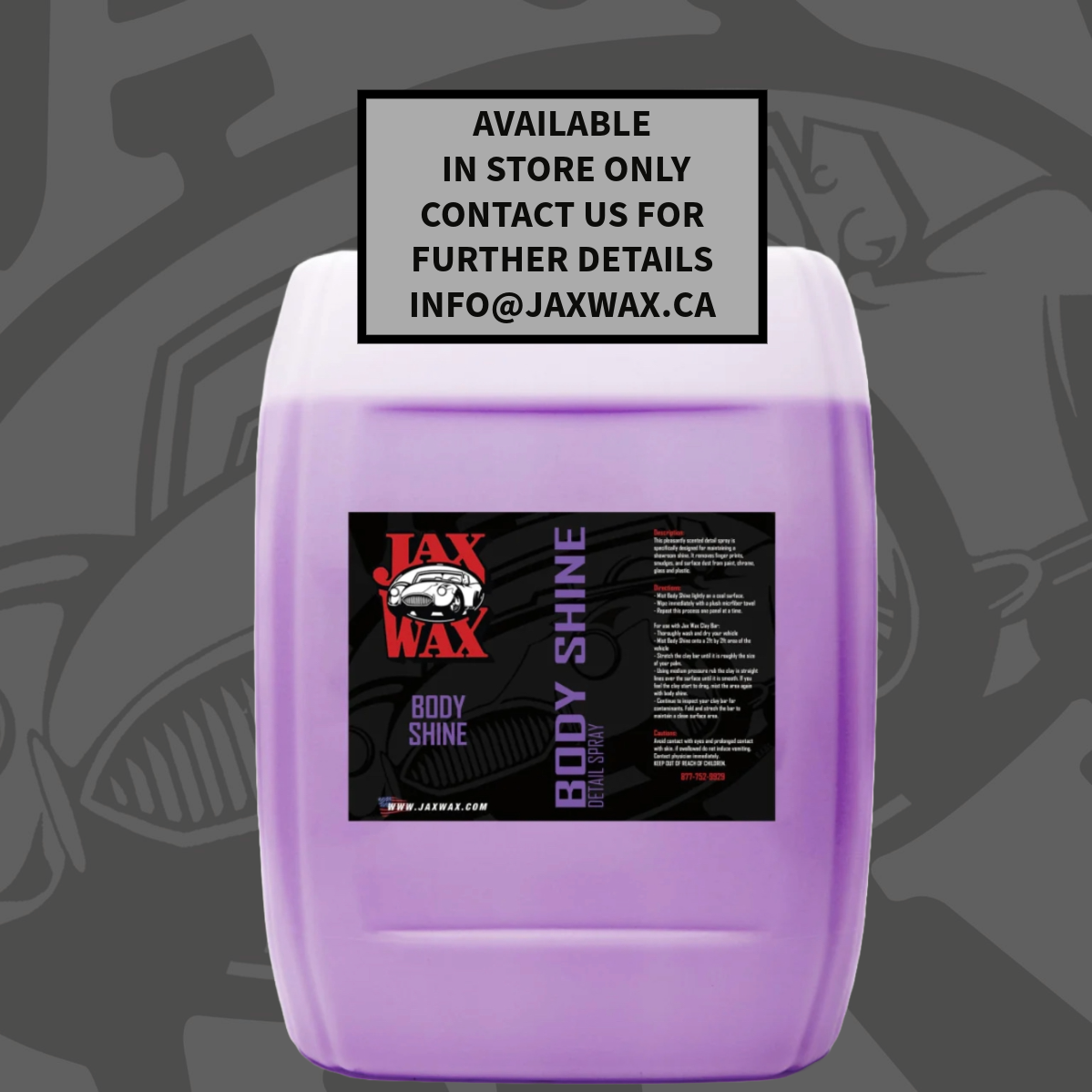 Jax Wax Body Shine Detail Spray