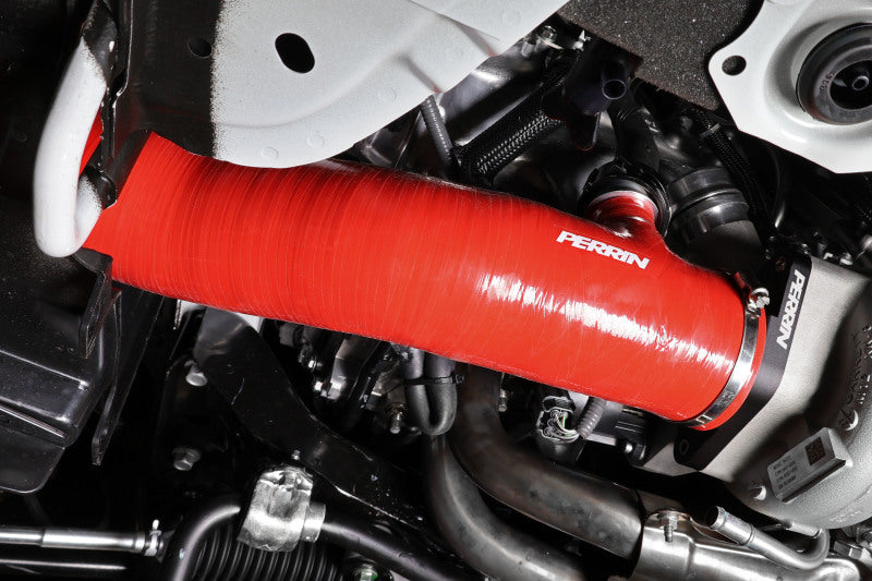 Perrin Red 3in Turbo Inlet Hose w/ Nozzle - 2022+ WRX