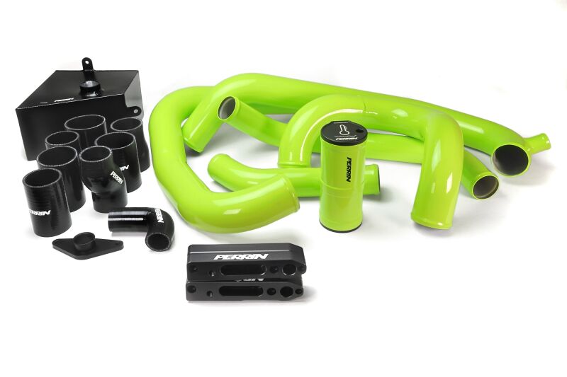 Perrin Front Mount Intercooler Boost Tube Kit - Neon Yellow - 2015-2021 STI