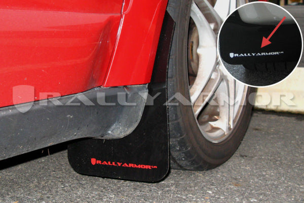 Rally Armor UR Black Mud Flap w/ White Logo - 2005-2009 Legacy and Outback