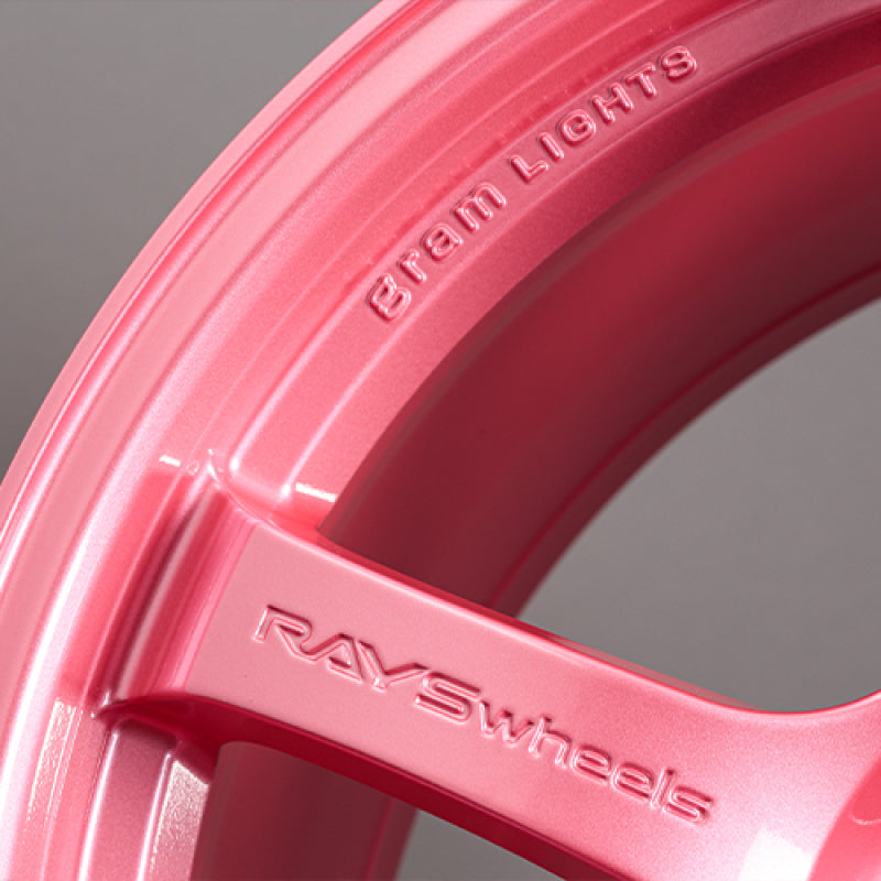 Gram Lights 57CR 18x8.5 +37 5x114.3 Sakura Pink Wheel (w/ Center Cap &