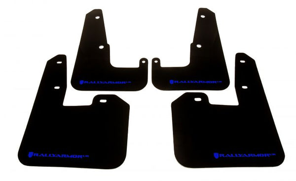 RALLY ARMOR UR MUD FLAPS - BLACK/BLUE LOGO - 11-14 WRX HATCHBACK, 08-14 STI HATCHBACK