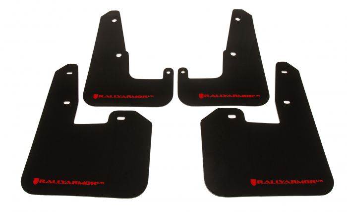 RALLY ARMOR UR MUD FLAPS - BLACK/RED LOGO - 11-14 WRX SEDAN, 11-14 STI SEDAN