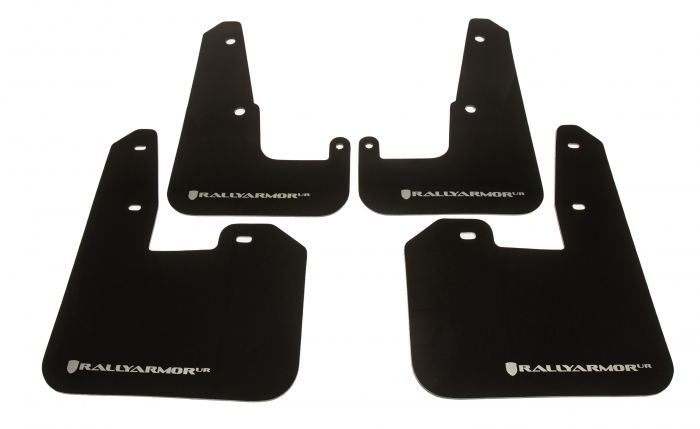 RALLY ARMOR UR MUD FLAPS - BLACK/SILVER LOGO - 11-14 WRX SEDAN, 11-14 STI SEDAN