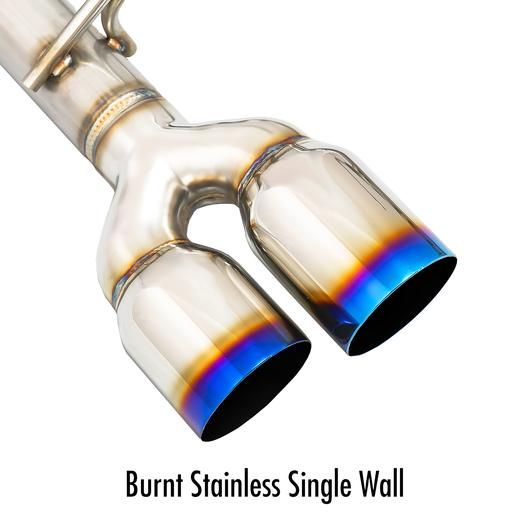 REMARK STAINLESS STEEL AXLE BACK EXHAUST - BURNT SINGLE WALL TIPS - 2015-2021 WRX, 2015-2021 STI