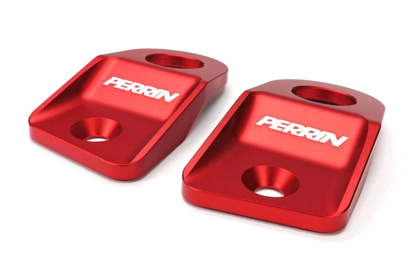 PERRIN Upper Radiator Bracket Set - Red - 15-21 WRX/STI, 12-16 Impreza