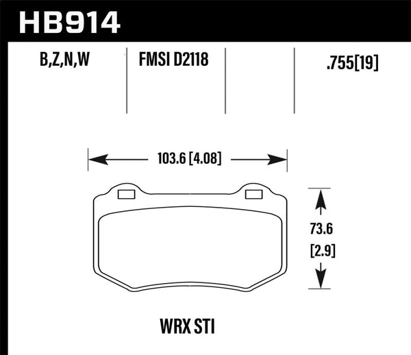 Hawk Performance HPS 5.0 Brake Pad Sets - Rear - 18-21 STI