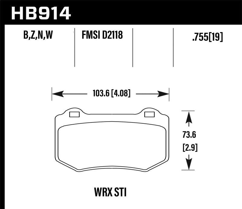 Hawk Performance HPS 5.0 Brake Pad Sets - Rear - 18-21 STI