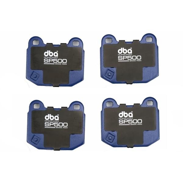 DBA SP500 Rear Brake Pads - 2022-2023 WRX w/o Eyesight,  2010-2012 Legacy GT, 2010-2014 Legacy 3.6R, 2014-2015 Forester XT, 2013-2021 BRZ, 2013-2015 Crosstrek, 2008-2014 Tribeca