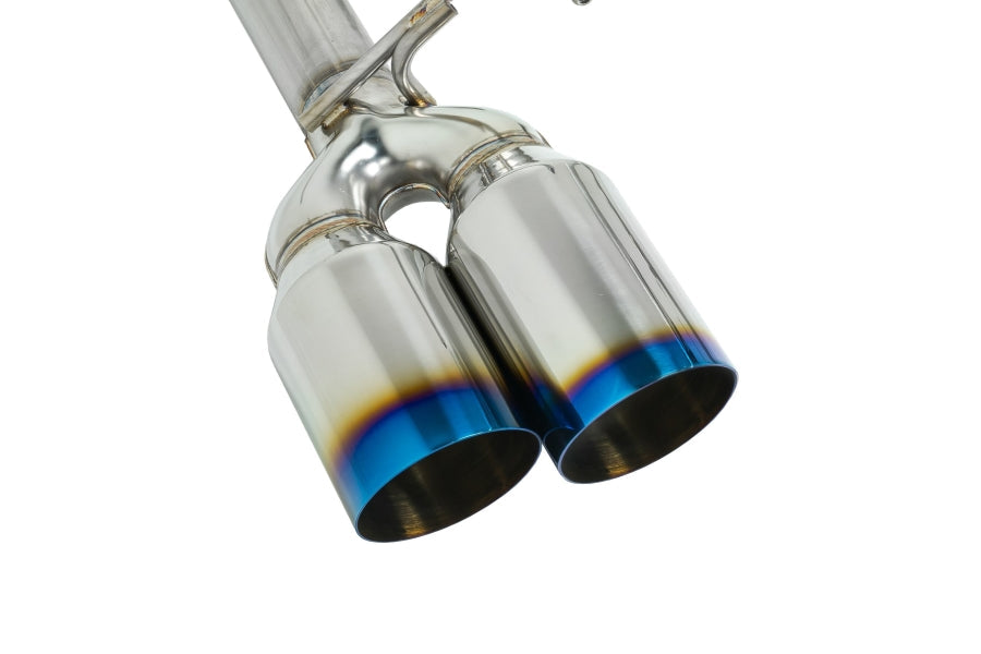 REMARK STAINLESS STEEL AXLE BACK EXHAUST - BURNT SINGLE WALL 4 INCH TIPS - 2015-2021 WRX, 2015-2021 STI