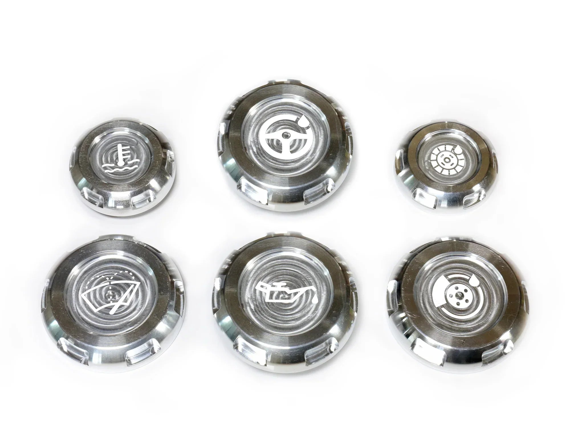 BILLETWORKZ ENGINE BAY CAPS - ZERO SERIES - FLUID ENGRAVING - 2008-14 WRX/STI