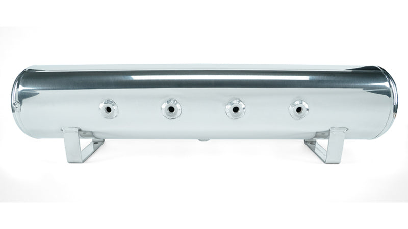 4 Gal. 7-Port Polished Tank w/ Viair 444c chrome compressor, 1/4" & 3/8" fittings & tank mounting hardware