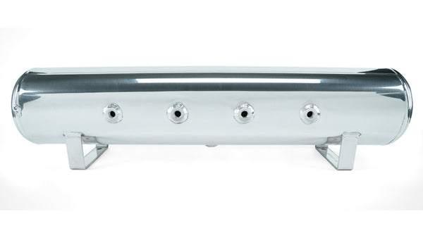 4 Gal. 7-Port Polished Tank w/ Viair 444c chrome compressor, 1/4" & 3/8" fittings & tank mounting hardware