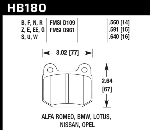 Hawk Performance DTC-60 Brake Pad Set - Rear - 04-17 STI, 17-21 BRZ w/ Brembos, 2022+ BRZ w/ Brembos