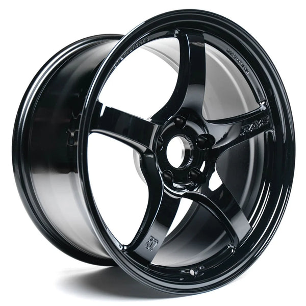 Gram Lights 57CR 18x9.5 +38 5x114.3 Gloss Black Wheel