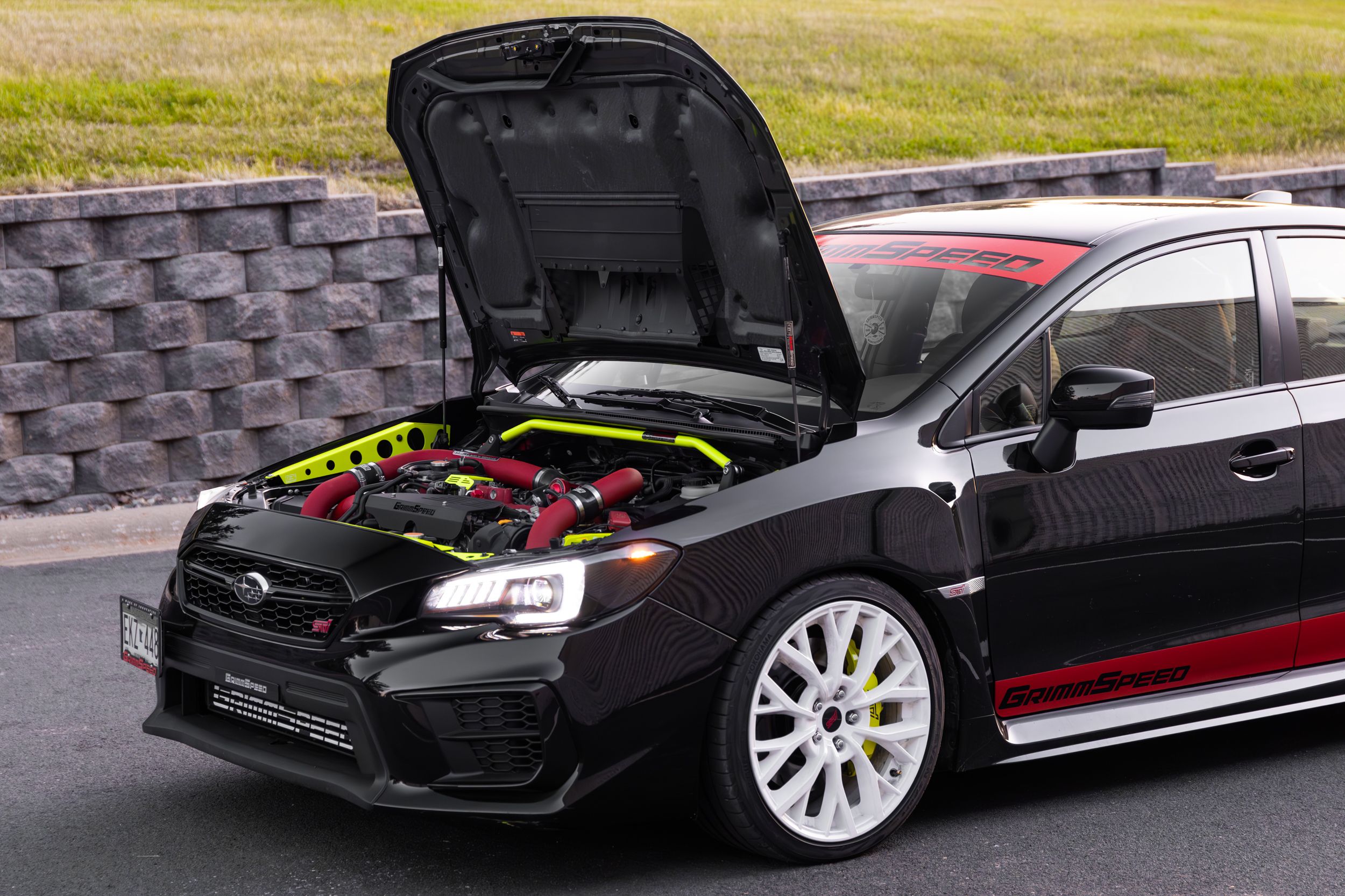 GRIMMSPEED HIGH LIFT HOOD STRUTS - 2015-2021 WRX/STI, 2022+ WRX