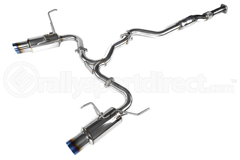 INVIDIA N1 STAINLESS STEEL DUAL EXIT EXHAUST - TITANIUM TIPS - 11-14 STI SEDAN, 08-14 WRX SEDAN, 09-14 FORESTER XT