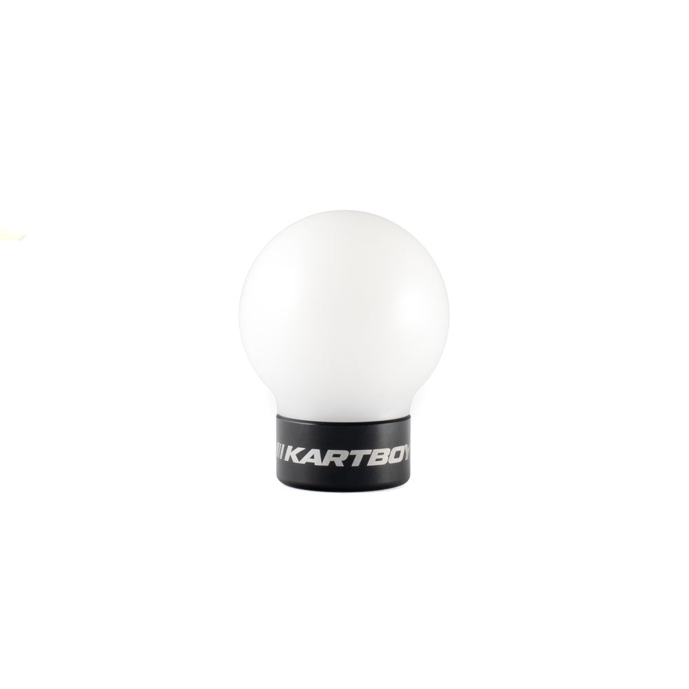 Kartboy StackLock Tarmac Shift Knob Kit - White Delrin Ball - SS Core - Black & Red Trim Rings