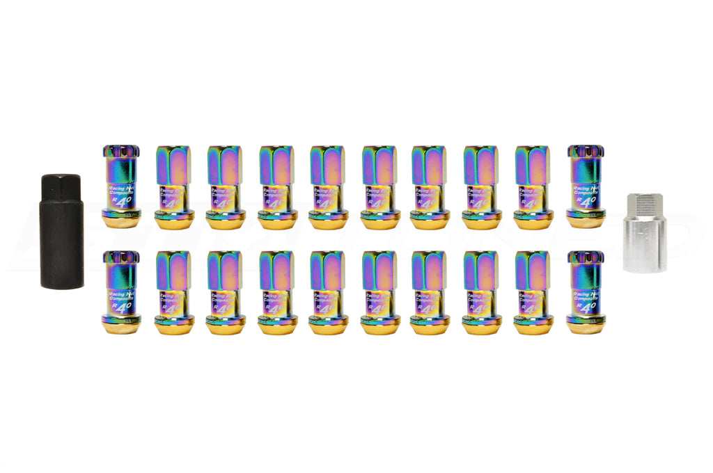 Project Kics 12x1.25 R40 Lug Nuts - Neo Chrome - 20 - w/ locks