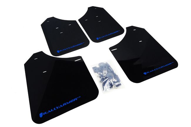 RALLY ARMOR UR MUDFLAPS - BLACK/BLUE LOGO - 02-07 IMPREZA, 02-07 WRX, 04-07 STI