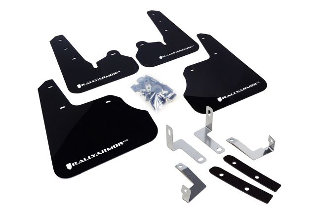 RALLY ARMOR UR MUDFLAPS - BLACK/WHITE LOGO - 12-16 IMPREZA SEDAN/HATCH