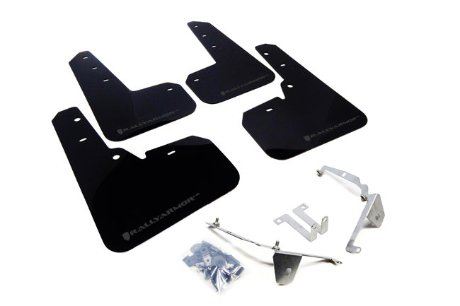 RALLY ARMOR ''UR'' MUD FLAPS - BLACK WITH GREY LETTERING - 13-17 XV CROSSTREK