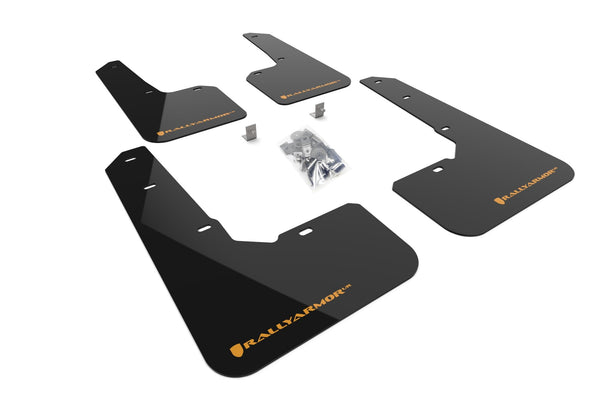 Rally Armor UR Black Mud Flap w/ Wild Orange Logo - 2022-2024 FORESTER (Incl. Wilderness)