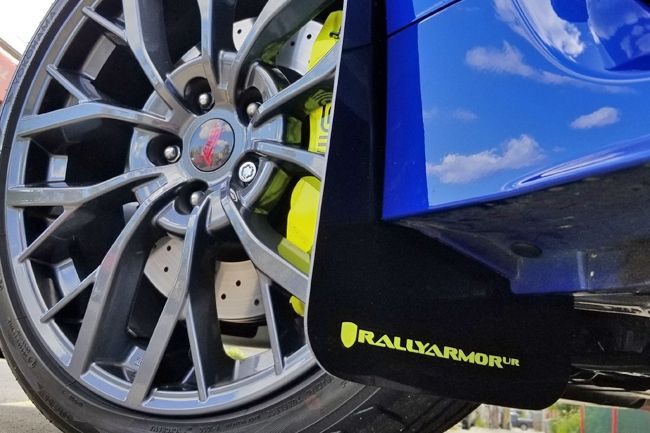 RALLY ARMOR UR MUD FLAPS - BLACK/NEON YELLOW - 2015-2021 WRX , 2015-2021 STI