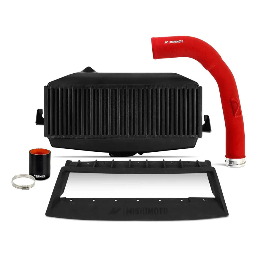Mishimoto Top Mount Intercooler Black w/ Red Charge Pipe Kit - 2022+ WRX