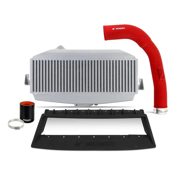 Mishimoto Top Mount Intercooler Silver w/ Red Charge Pipe Kit - 2022-2023 WRX