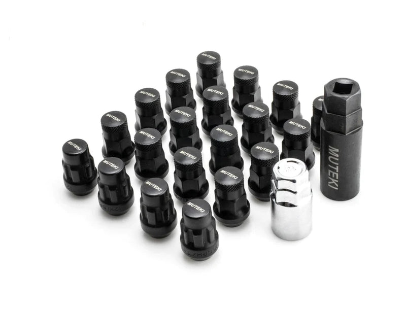 Wheel Mate Muteki SR35 Close End Lug Nuts w/ Lock Set - Black 12x1.25 35mm