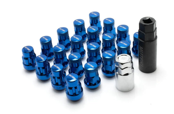 Wheel Mate Muteki SR35 Close End Lug Nuts w/ Lock Set - Blue 12x1.25 35mm