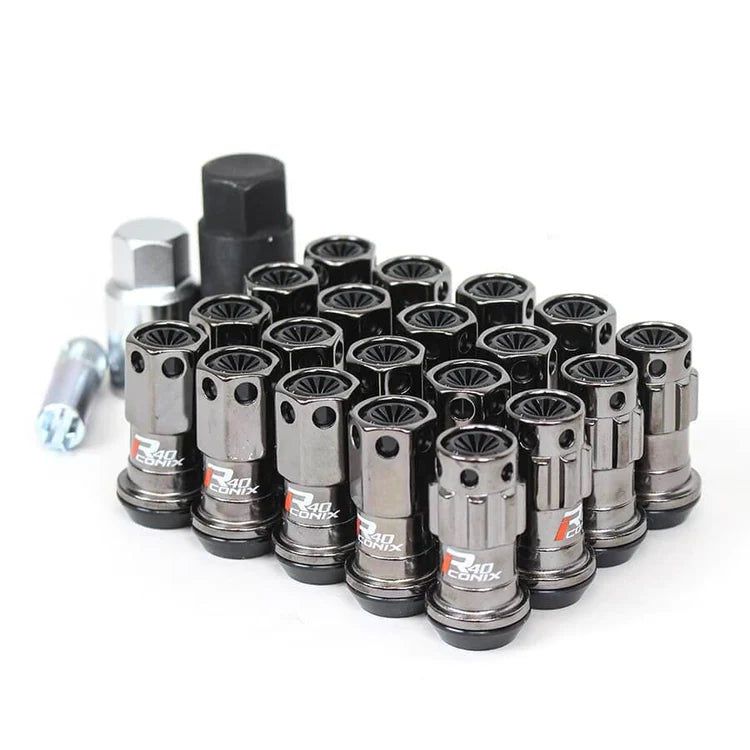 Project Kics 12X1.25 R40 Iconix Classical Lug Nuts w/ Black Plastic Cap - 20 - No Locks