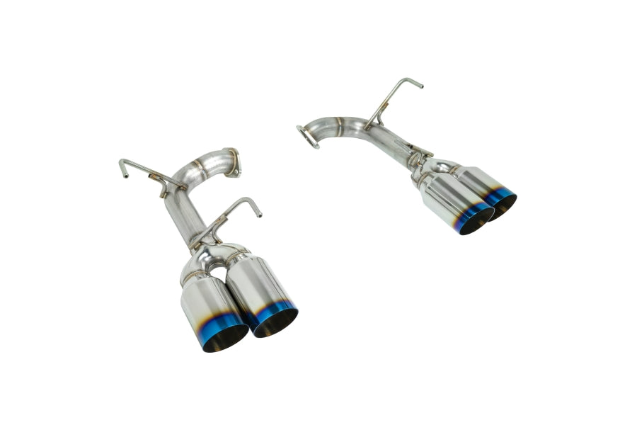 REMARK STAINLESS STEEL AXLE BACK EXHAUST - BURNT SINGLE WALL 4 INCH TIPS - 2015-2021 WRX, 2015-2021 STI