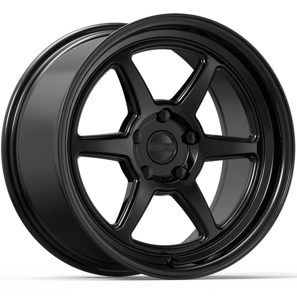 Kansei K14B Roku 18x9.5in / 5x100 BP / 22mm Offset / 66.56mm Bore - Gloss Black Wheel
