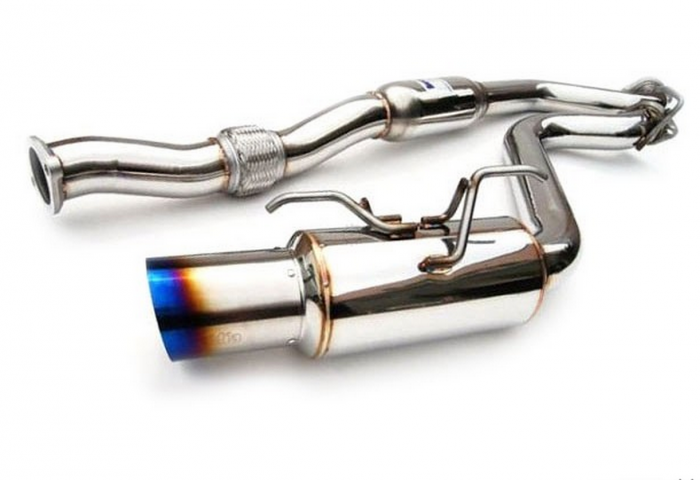 INVIDIA N1 STAINLESS STEEL SINGLE EXIT EXHAUST - TITANIUM TIP - 15-21 STI, 15-21 WRX