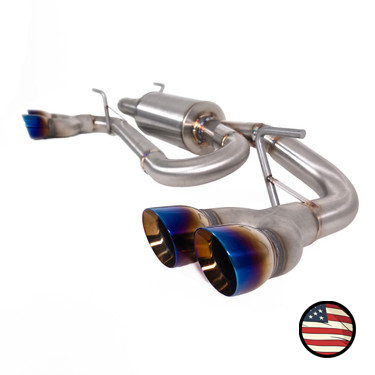 NAMELESS PERFORMANCE Axleback Exhaust - 5" Executive Mufflers - Quad Exit Neochrome Tips - 2024+ Impreza
