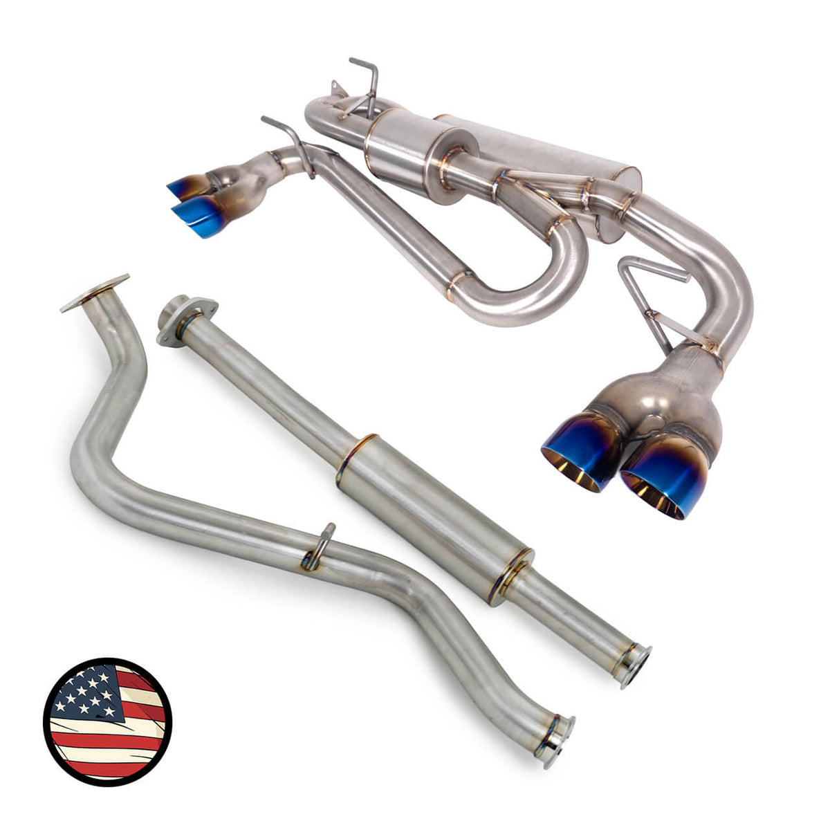 NAMELESS PERFORMANCE Catback Exhaust - Dual Chamber - Quad Exit Neochrome Tips - 2024+ Impreza RS 2.5L