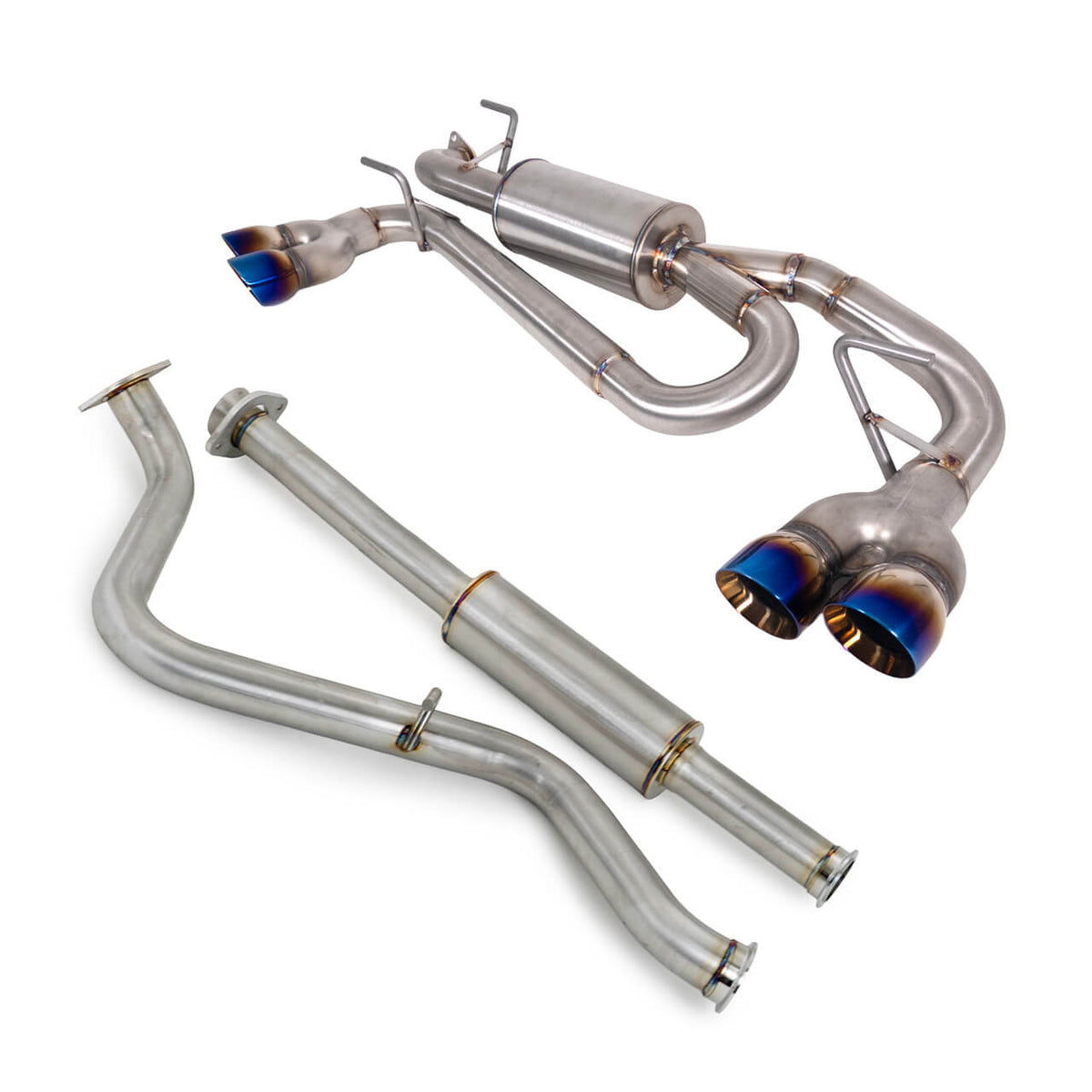 NAMELESS PERFORMANCE Catback Exhaust - 5" Executive Mufflers - Quad Exit Neochrome Tips - 2024+ Impreza