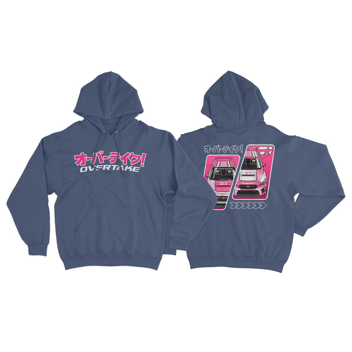 Overtake Shop Cars Hoodie - Storm Blue