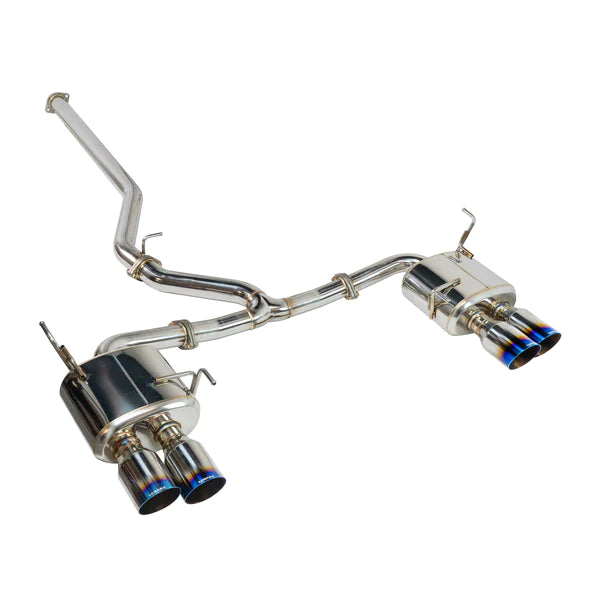 REMARK Sports Touring Catback Exhaust - Burnt Stainless 4 Quad Tips (Resonated) - 2022+ WRX