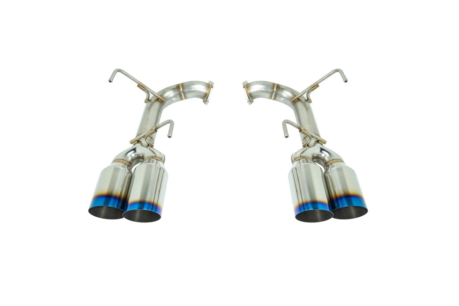 REMARK STAINLESS STEEL AXLE BACK EXHAUST - BURNT SINGLE WALL 4 INCH TIPS - 2015-2021 WRX, 2015-2021 STI