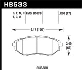 Hawk Performance DTC-60 Brake Pad Set - Front - 15-21 WRX, 05-12 LGT