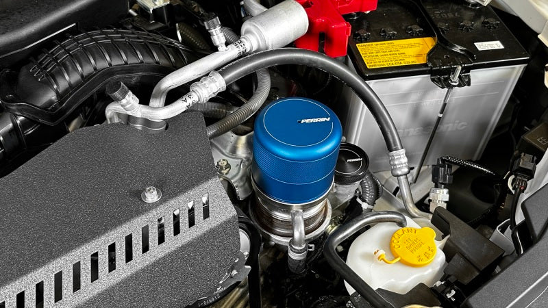 Perrin Oil Filter Cover - BLUE - 2015-2021 WRX, 2022+ WRX 2013-2021 BRZ, 2022+ BRZ