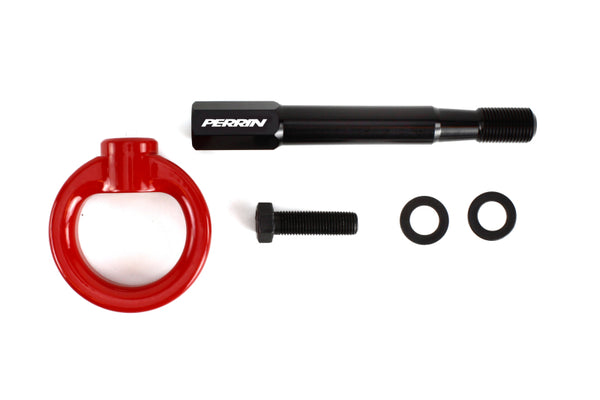 Perrin Tow Hook Kit (Rear) - Red - Black - 2022+ WRX, 18-21 Crosstrek