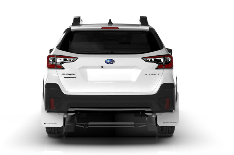 Rally Armor UR Black Mud Flap w/ White Logo  - 2020-2024 Subaru Outback