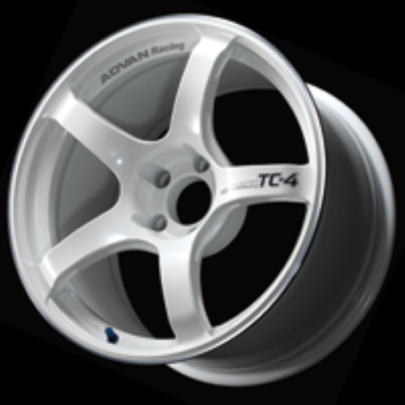 Advan TC4 18x9.5 +12 5-114.3 Racing White and Ring Wheel